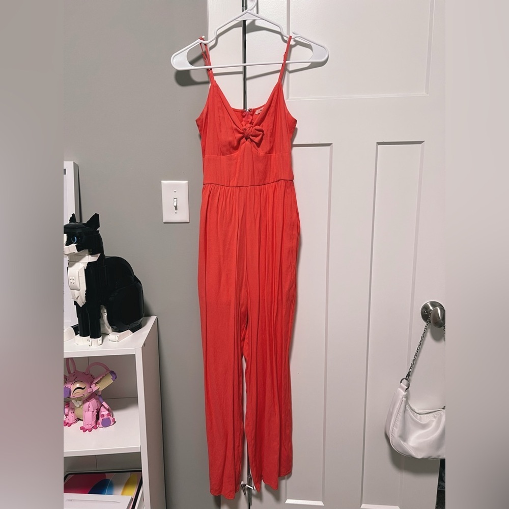 Miami Coral Pink Jumpsuit with Bow